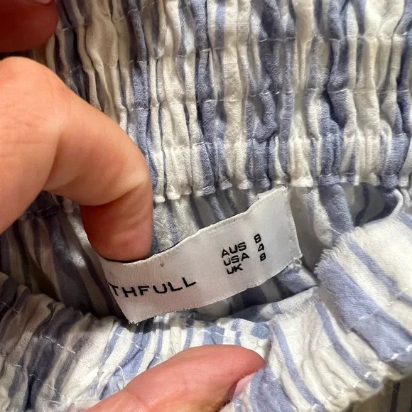 Blue & White Stripped Off the Shoulder Top - Picture 10 of 11